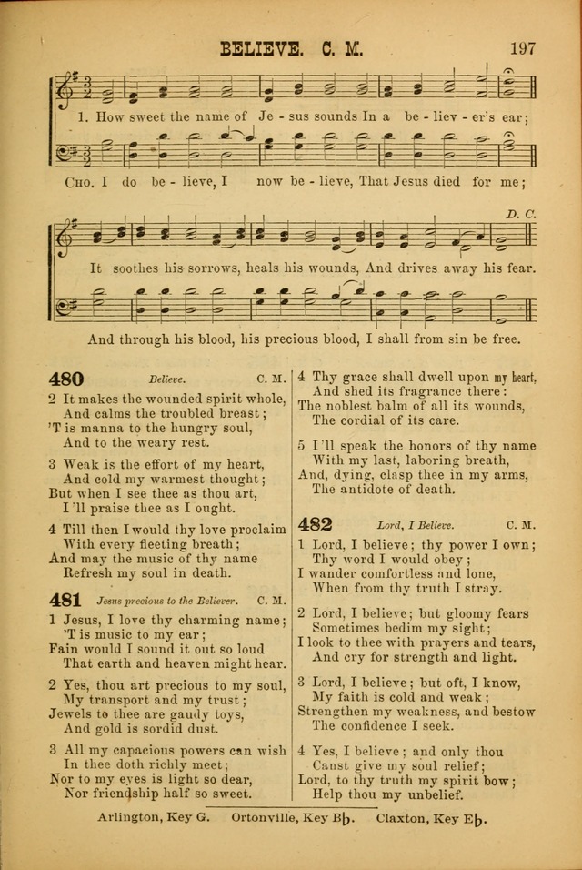 Songs of Devotion for Christian Assocations: a collection of psalms, hymns, spiritual songs, with music for chuch services, prayer and conference meetings, religious conventions, and family worship. page 197
