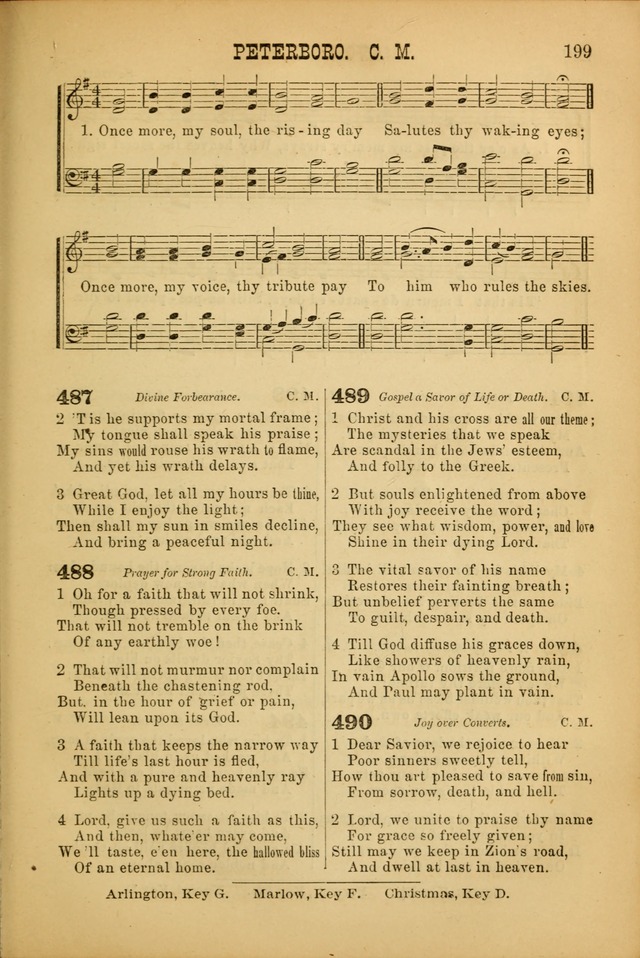 Songs of Devotion for Christian Assocations: a collection of psalms, hymns, spiritual songs, with music for chuch services, prayer and conference meetings, religious conventions, and family worship. page 199