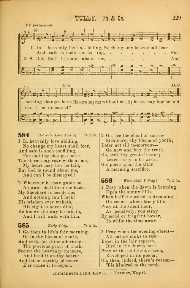 Songs of Devotion for Christian Assocations: a collection of psalms, hymns, spiritual songs, with music for chuch services, prayer and conference meetings, religious conventions, and family worship. page 229