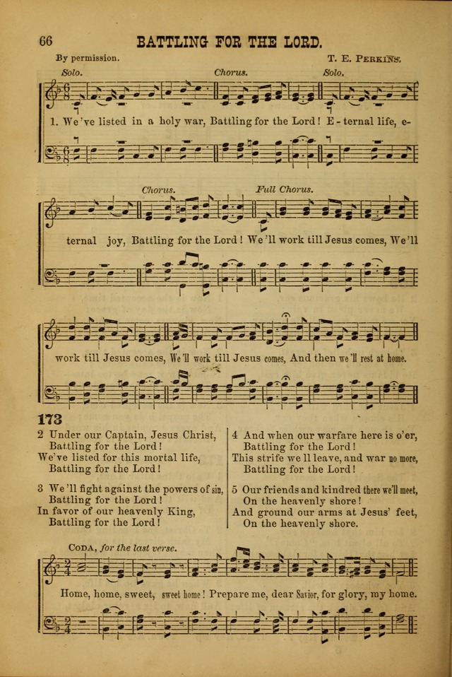 Songs of Devotion for Christian Assocations: a collection of psalms, hymns, spiritual songs, with music for chuch services, prayer and conference meetings, religious conventions, and family worship. page 66