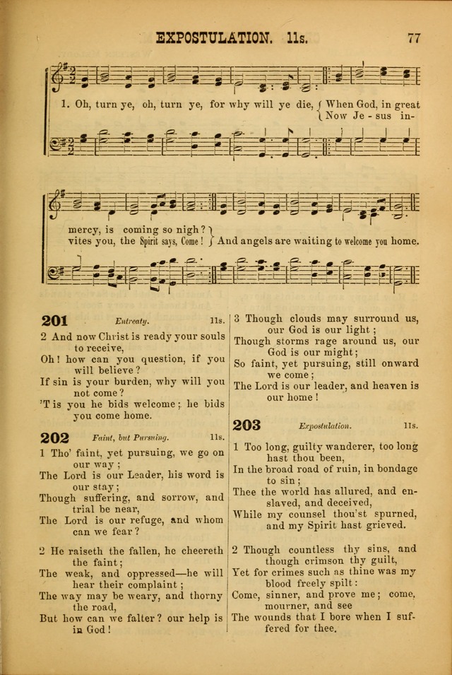 Songs of Devotion for Christian Assocations: a collection of psalms, hymns, spiritual songs, with music for chuch services, prayer and conference meetings, religious conventions, and family worship. page 77