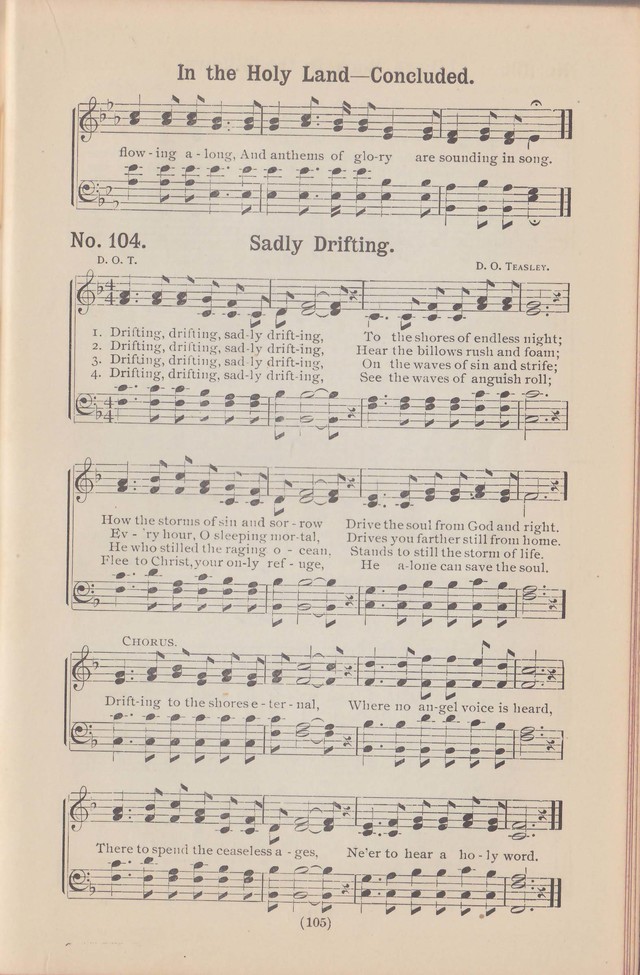 Salvation Echoes: a new collection of spiritual songs; hymning the tidings of full salvation page 105