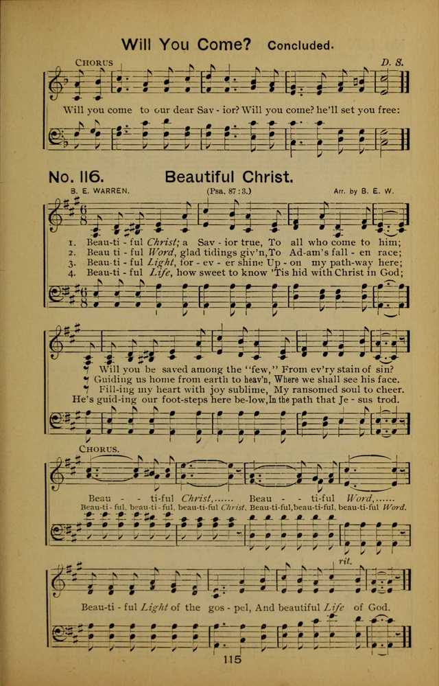 Songs of the Evening Light: for Sunday schools, missionary and revival meetings and gospel work in general page 115