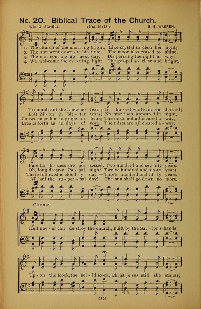 Songs of the Evening Light: for Sunday schools, missionary and revival meetings and gospel work in general page 22