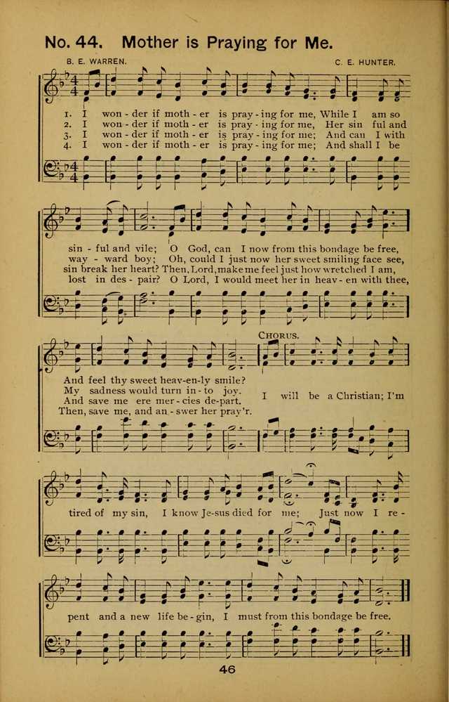 Songs of the Evening Light: for Sunday schools, missionary and revival meetings and gospel work in general page 46