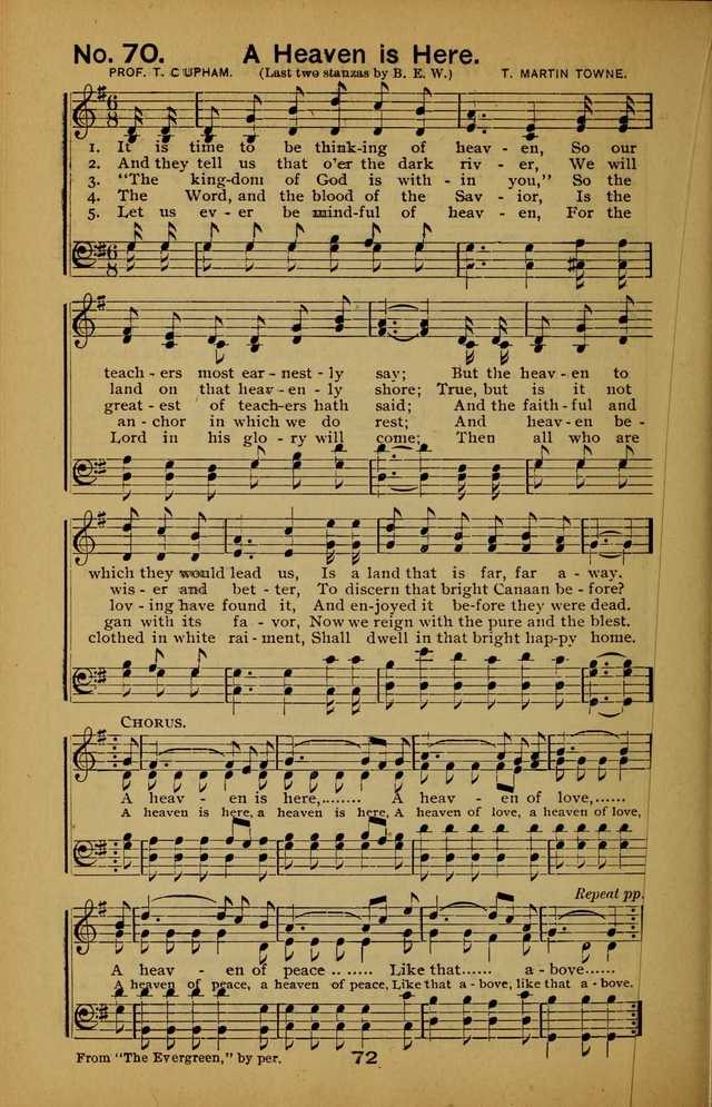 Songs of the Evening Light: for Sunday schools, missionary and revival meetings and gospel work in general page 72