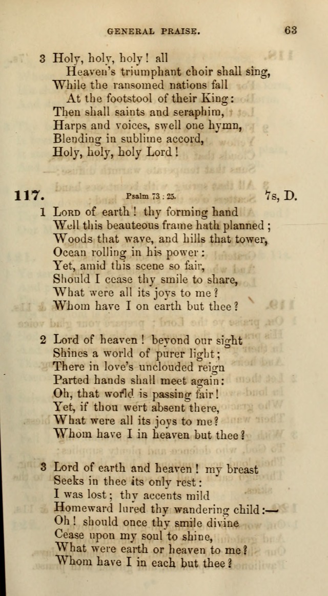 Songs for the Sanctuary; or, Psalms and Hymns for Christian Worship (Words only) page 63