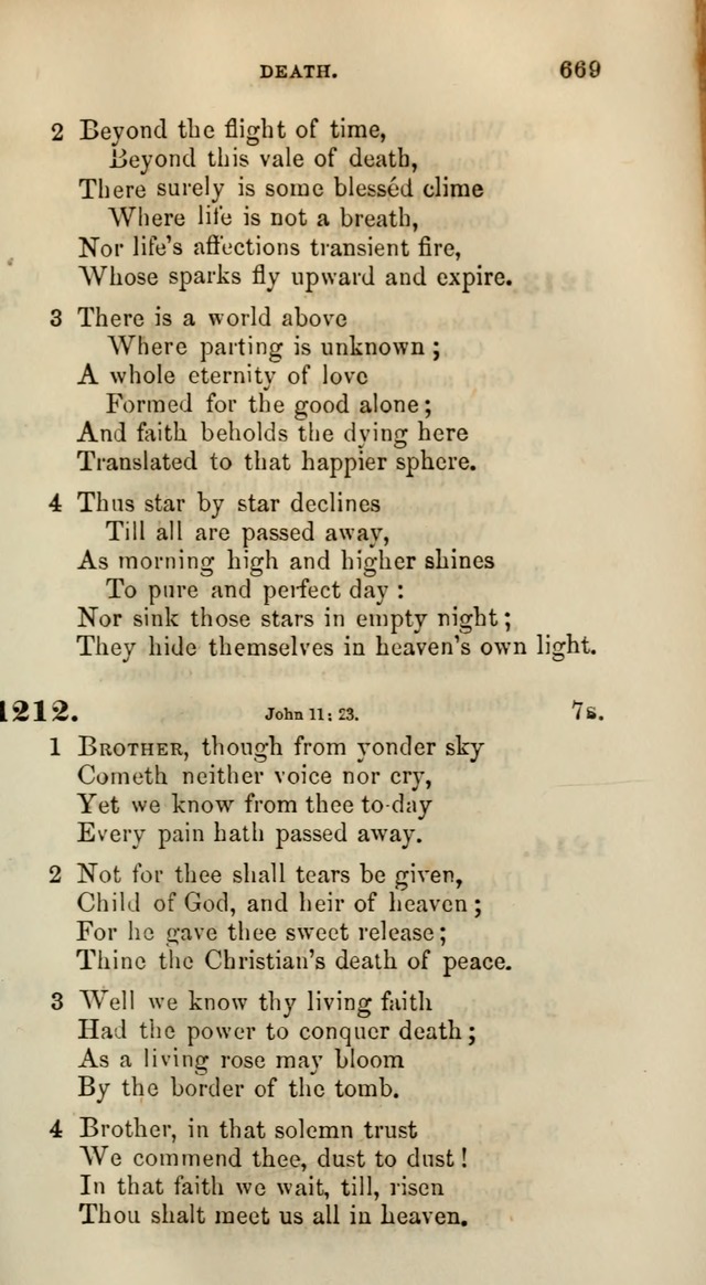 Songs for the Sanctuary; or, Psalms and Hymns for Christian Worship (Words only) page 669