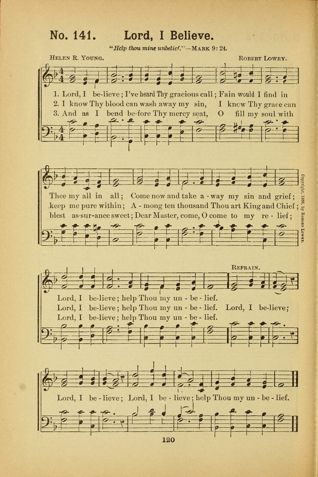 Select Gems: a choice collection of popular hymns and music for use in prayer meetings, the home and Sunday schools page 120