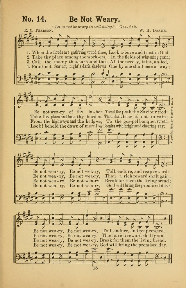 Select Gems: a choice collection of popular hymns and music for use in prayer meetings, the home and Sunday schools page 15