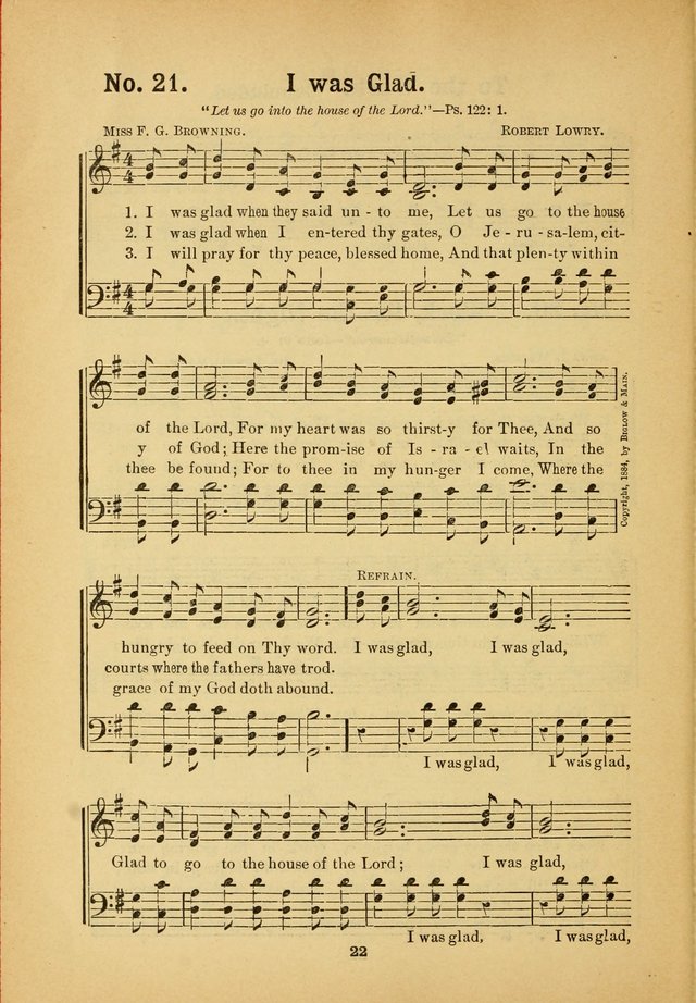 Select Gems: a choice collection of popular hymns and music for use in prayer meetings, the home and Sunday schools page 22
