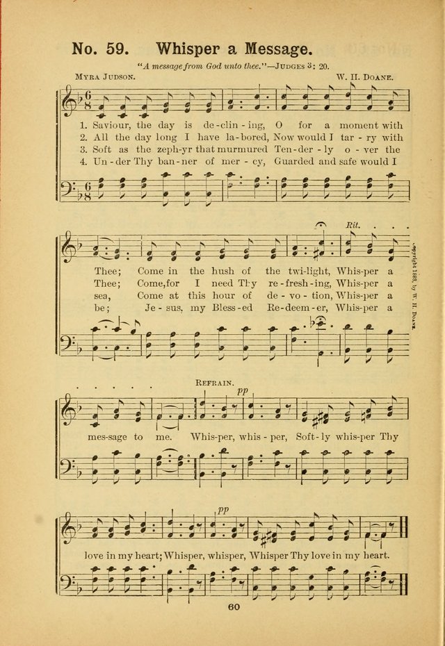 Select Gems: a choice collection of popular hymns and music for use in prayer meetings, the home and Sunday schools page 60