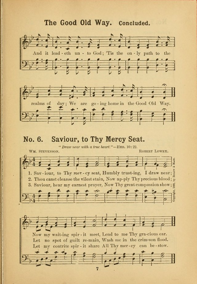 Select Gems: a choice collection of popular hymns and music for use in prayer meetings, the home and Sunday schools page 7