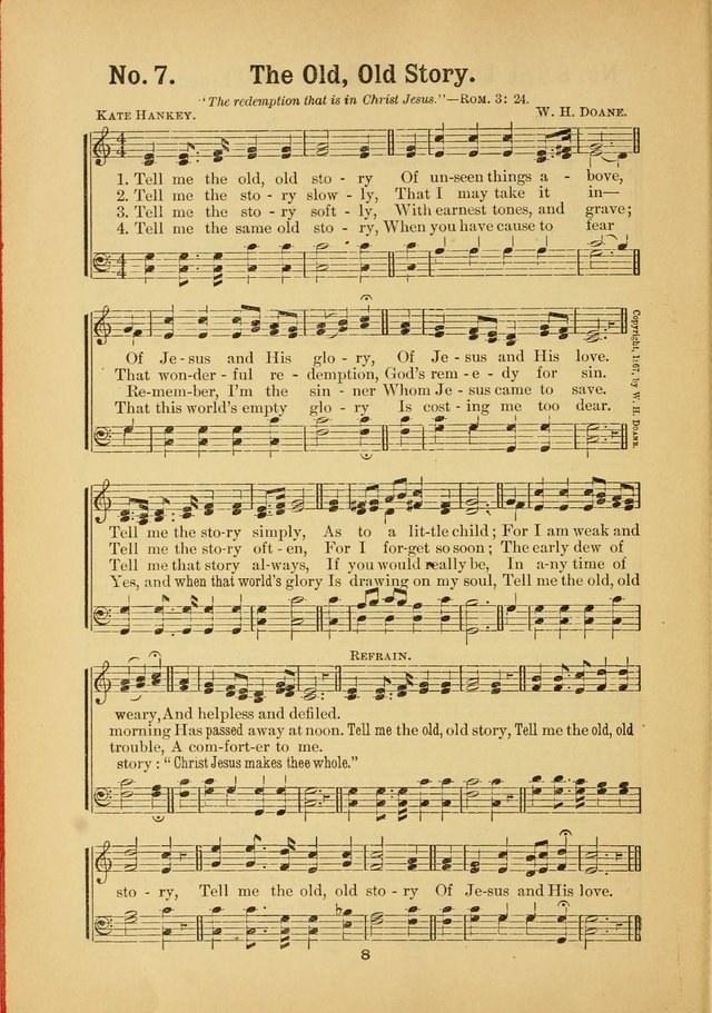 Select Gems: a choice collection of popular hymns and music for use in prayer meetings, the home and Sunday schools page 8
