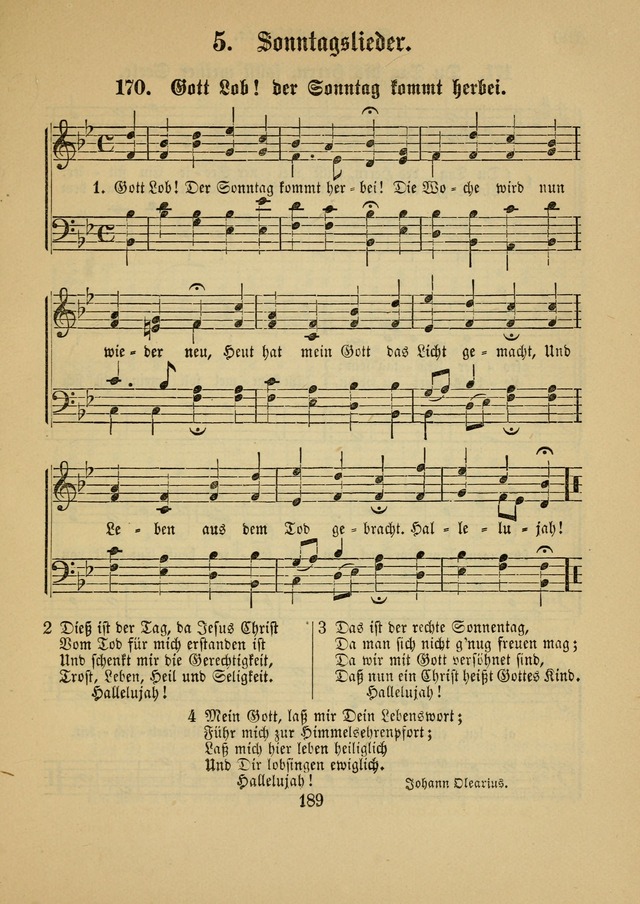 Sonntagsschul-Gesangbuch der Reformirten Kirche in den Vereinigten Staaten page 189