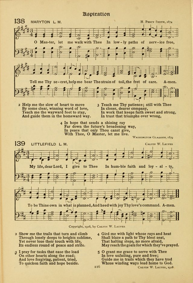 The School Hymnal: a book of worship for young people page 116