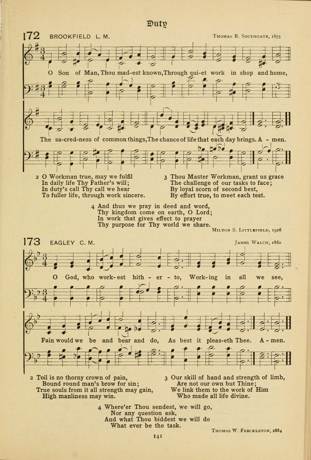The School Hymnal: a book of worship for young people page 141