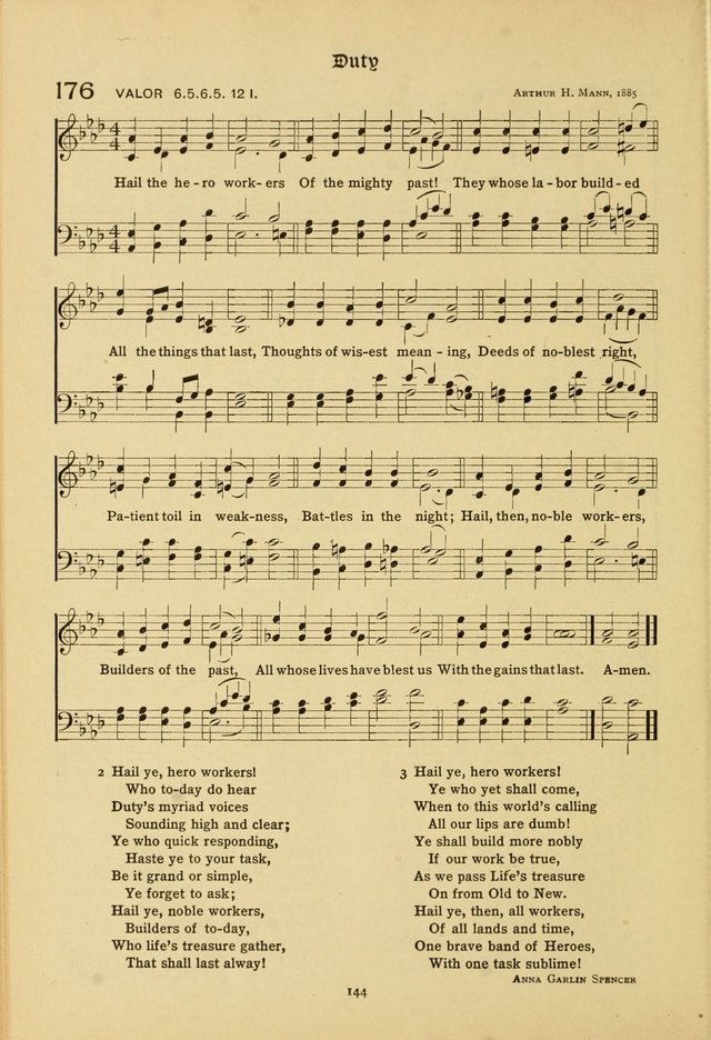 The School Hymnal: a book of worship for young people page 144