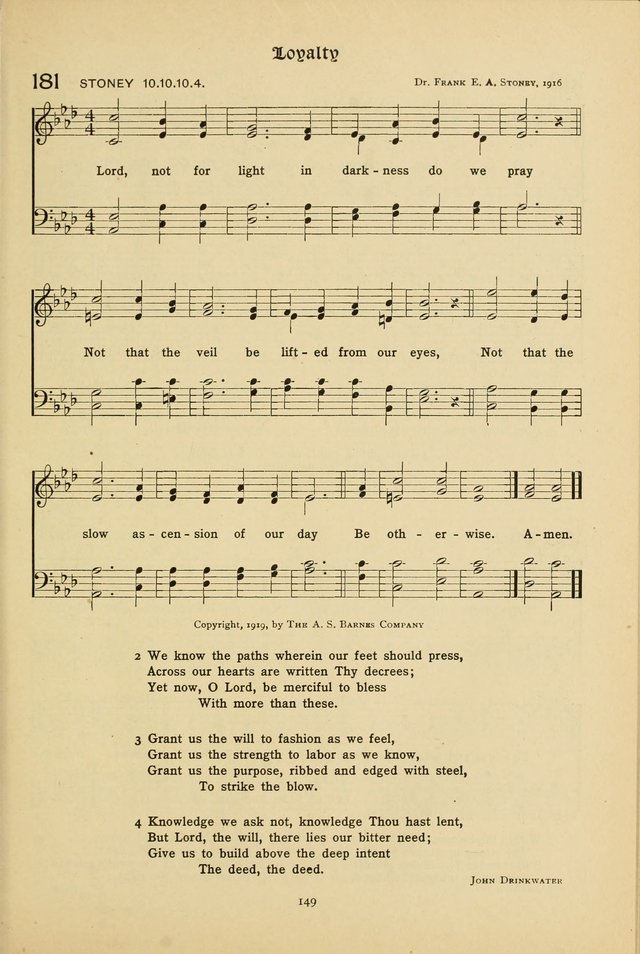 The School Hymnal: a book of worship for young people page 149