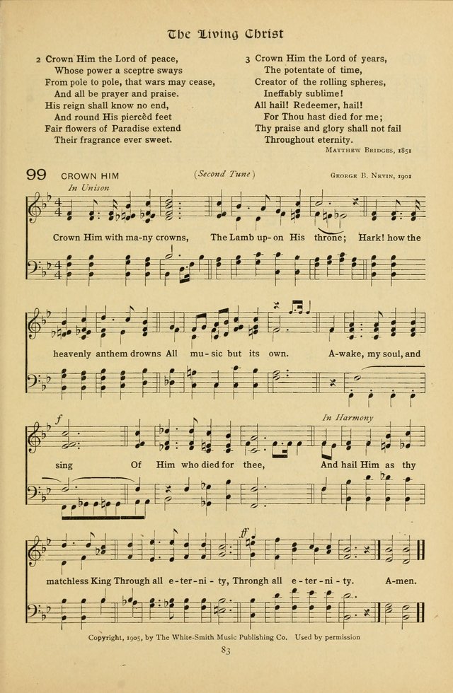 The School Hymnal: a book of worship for young people page 83