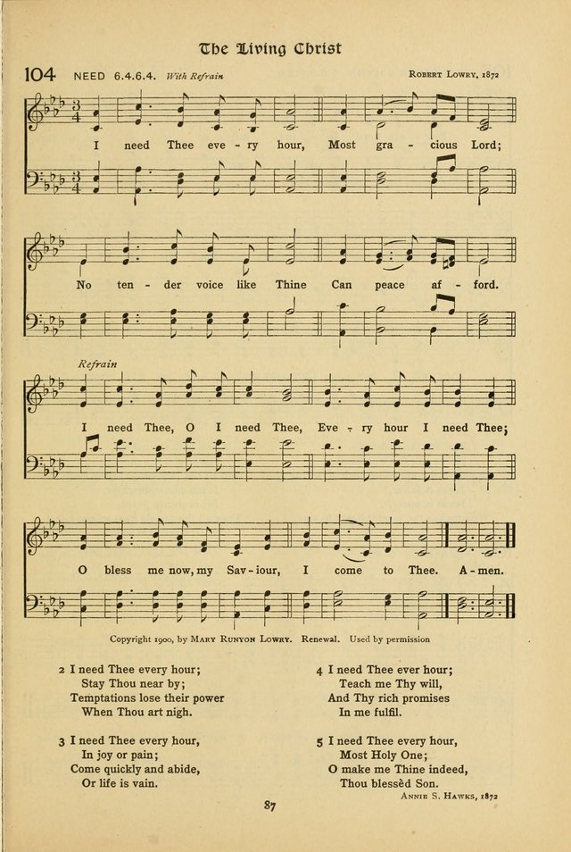 The School Hymnal: a book of worship for young people page 87