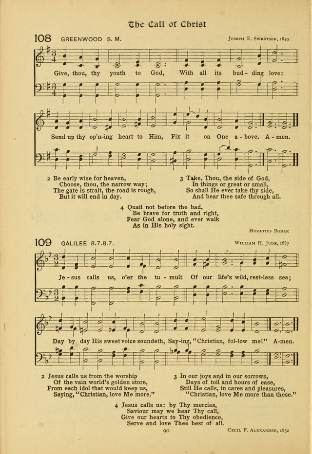 The School Hymnal: a book of worship for young people page 90