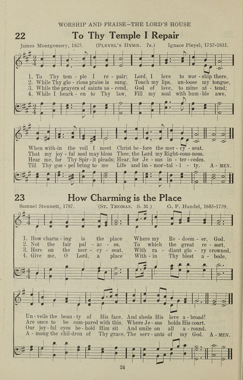 Service Hymnal: with responsive readings, appropriate for all Protestant religious activities page 16
