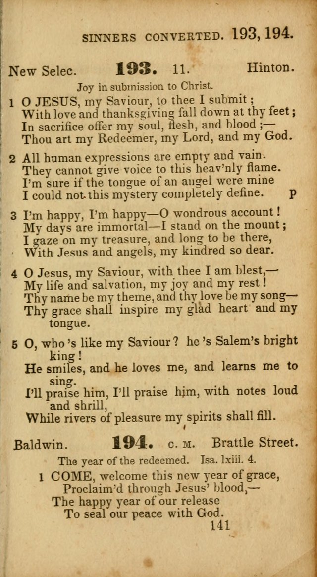 Select Hymns: adapted to the devotional exercises of the Baptist denomination (2nd ed.) page 141