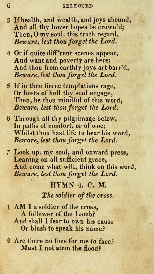 A Selection of Hymns, from the Best Authors page 6