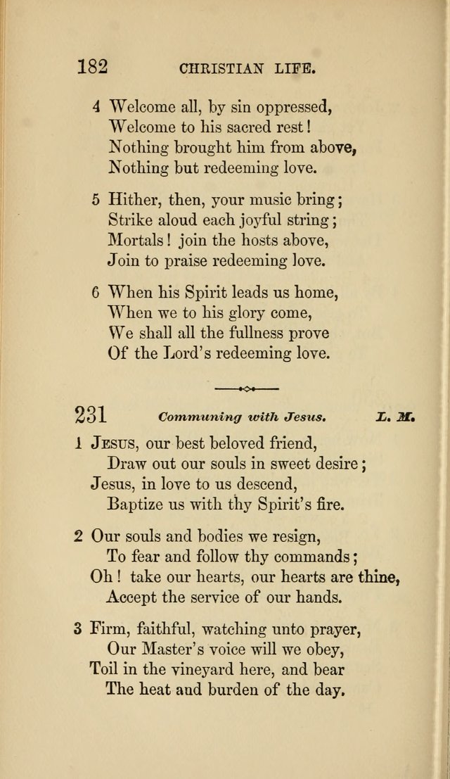 Social Hymn Book: Being the Hymns of the Social Hymn and Tune Book for the Lecture Room, Prayer Meeting, Family, and Congregation (2nd ed.) page 182