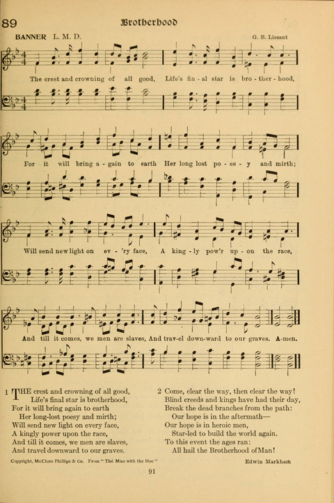 Social Hymns of Brotherhood and Aspiration page 91