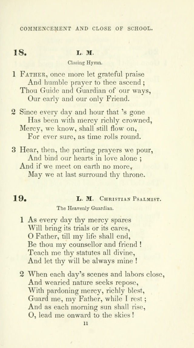 The School Hymn-Book: for normal, high, and grammar schools page 11