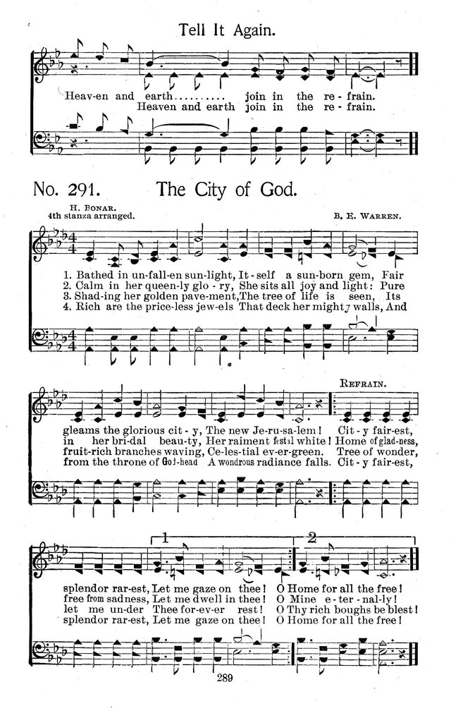 Select Hymns: for Christian worship and general gospel service page 289