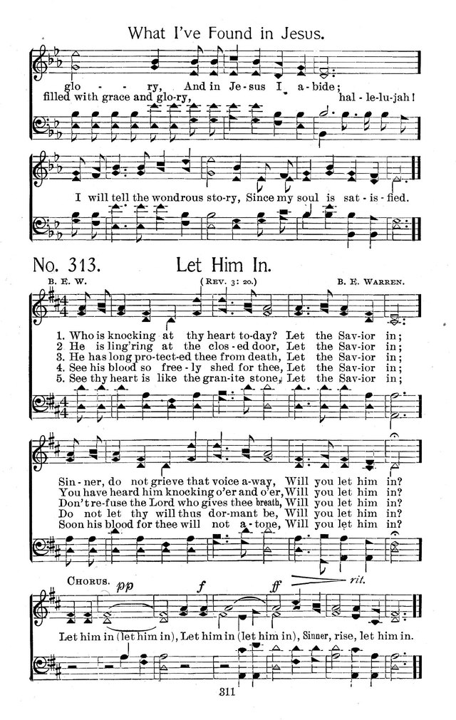 Select Hymns: for Christian worship and general gospel service page 311