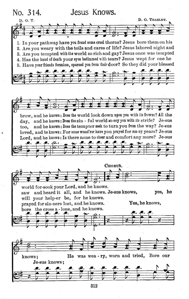 Select Hymns: for Christian worship and general gospel service page 312