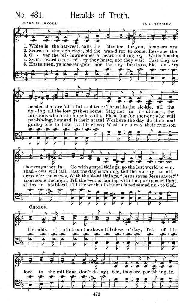 Select Hymns: for Christian worship and general gospel service page 476