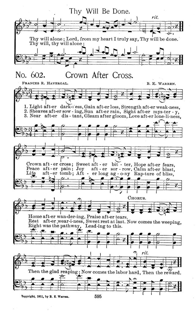 Select Hymns: for Christian worship and general gospel service page 595