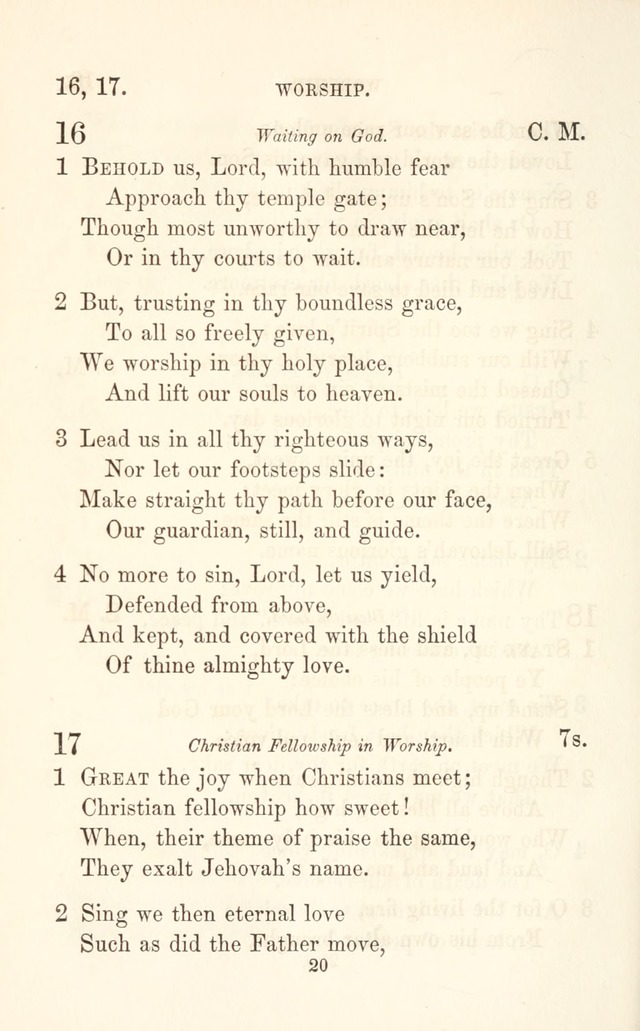 A Selection of Hymns: designed as a supplement to the "psalms and hymns" of the Presbyterian church page 20