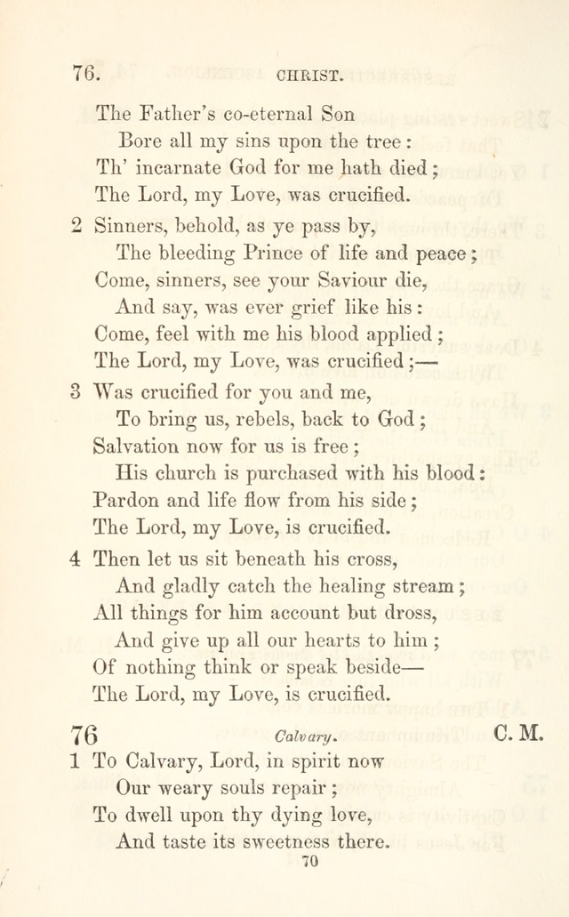 A Selection of Hymns: designed as a supplement to the "psalms and hymns" of the Presbyterian church page 70
