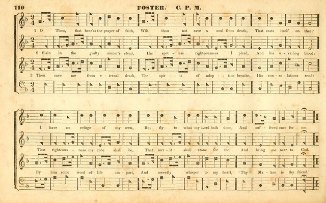 The Sacred Harp or Eclectic Harmony: a collection of church music, consisting of a great variety of psalm and hymn tunes, anthems, sacred songs and chants...(New ed., Rev. and Corr.) page 110