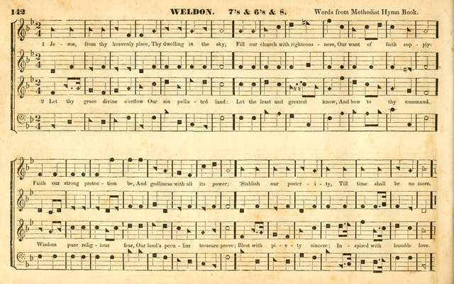 The Sacred Harp or Eclectic Harmony: a collection of church music, consisting of a great variety of psalm and hymn tunes, anthems, sacred songs and chants...(New ed., Rev. and Corr.) page 142