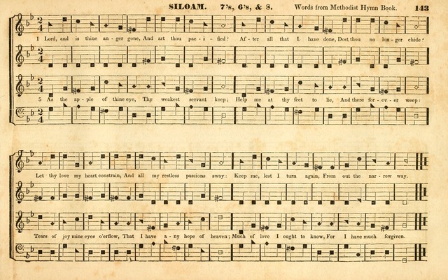The Sacred Harp or Eclectic Harmony: a collection of church music, consisting of a great variety of psalm and hymn tunes, anthems, sacred songs and chants...(New ed., Rev. and Corr.) page 143