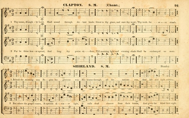 The Sacred Harp or Eclectic Harmony: a collection of church music, consisting of a great variety of psalm and hymn tunes, anthems, sacred songs and chants...(New ed., Rev. and Corr.) page 91