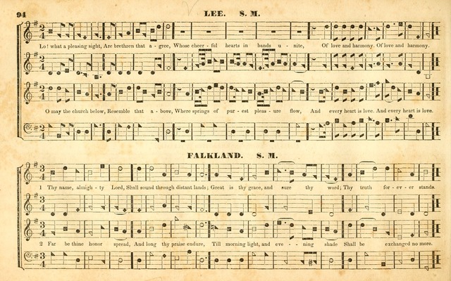 The Sacred Harp or Eclectic Harmony: a collection of church music, consisting of a great variety of psalm and hymn tunes, anthems, sacred songs and chants...(New ed., Rev. and Corr.) page 94