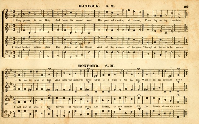 The Sacred Harp or Eclectic Harmony: a collection of church music, consisting of a great variety of psalm and hymn tunes, anthems, sacred songs and chants...(New ed., Rev. and Corr.) page 99