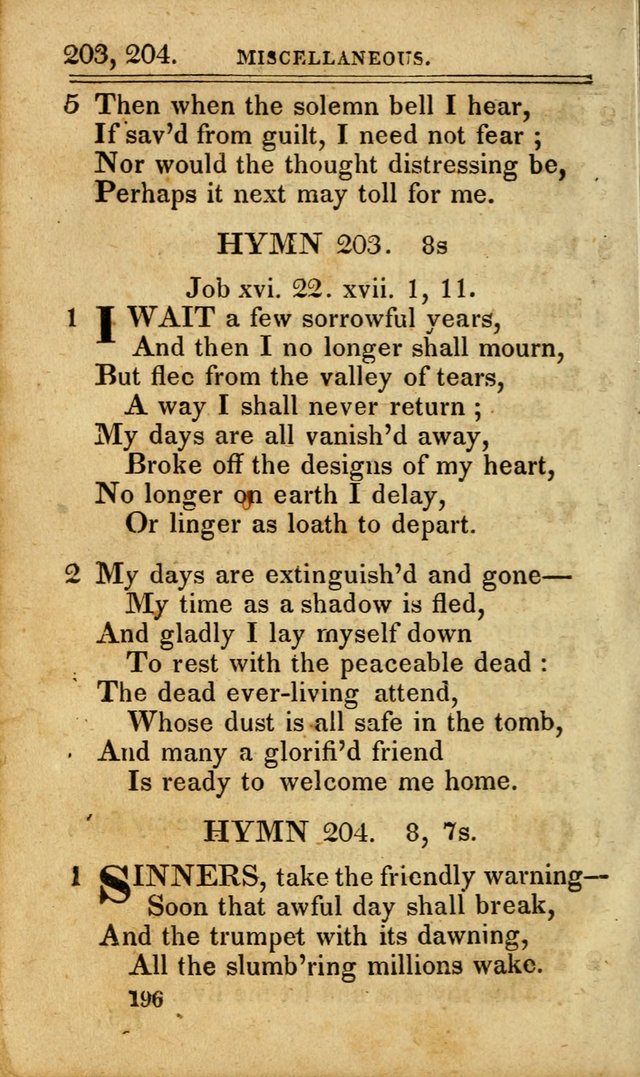 A Selection of Hymns: including a few originals, designed to aid the friends of  Zion in their private and social worship page 196