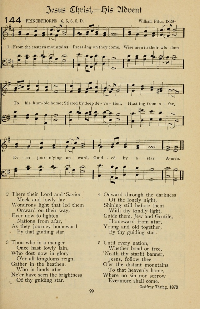 The Sanctuary Hymnal, published by Order of the General Conference of the United Brethren in Christ page 100