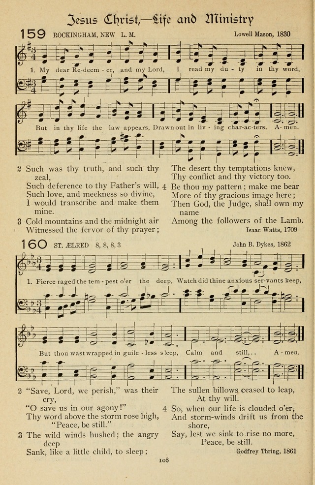The Sanctuary Hymnal, published by Order of the General Conference of the United Brethren in Christ page 109