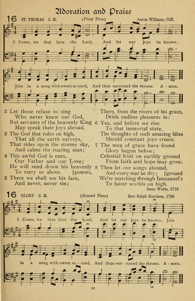 The Sanctuary Hymnal, published by Order of the General Conference of the United Brethren in Christ page 12