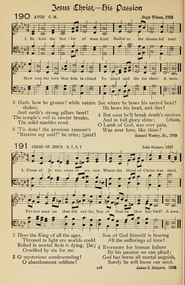 The Sanctuary Hymnal, published by Order of the General Conference of the United Brethren in Christ page 129